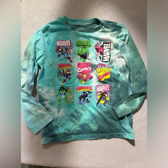 Marvel size kids medium tie dye green long sleeve shirt - Picture 2 of 7